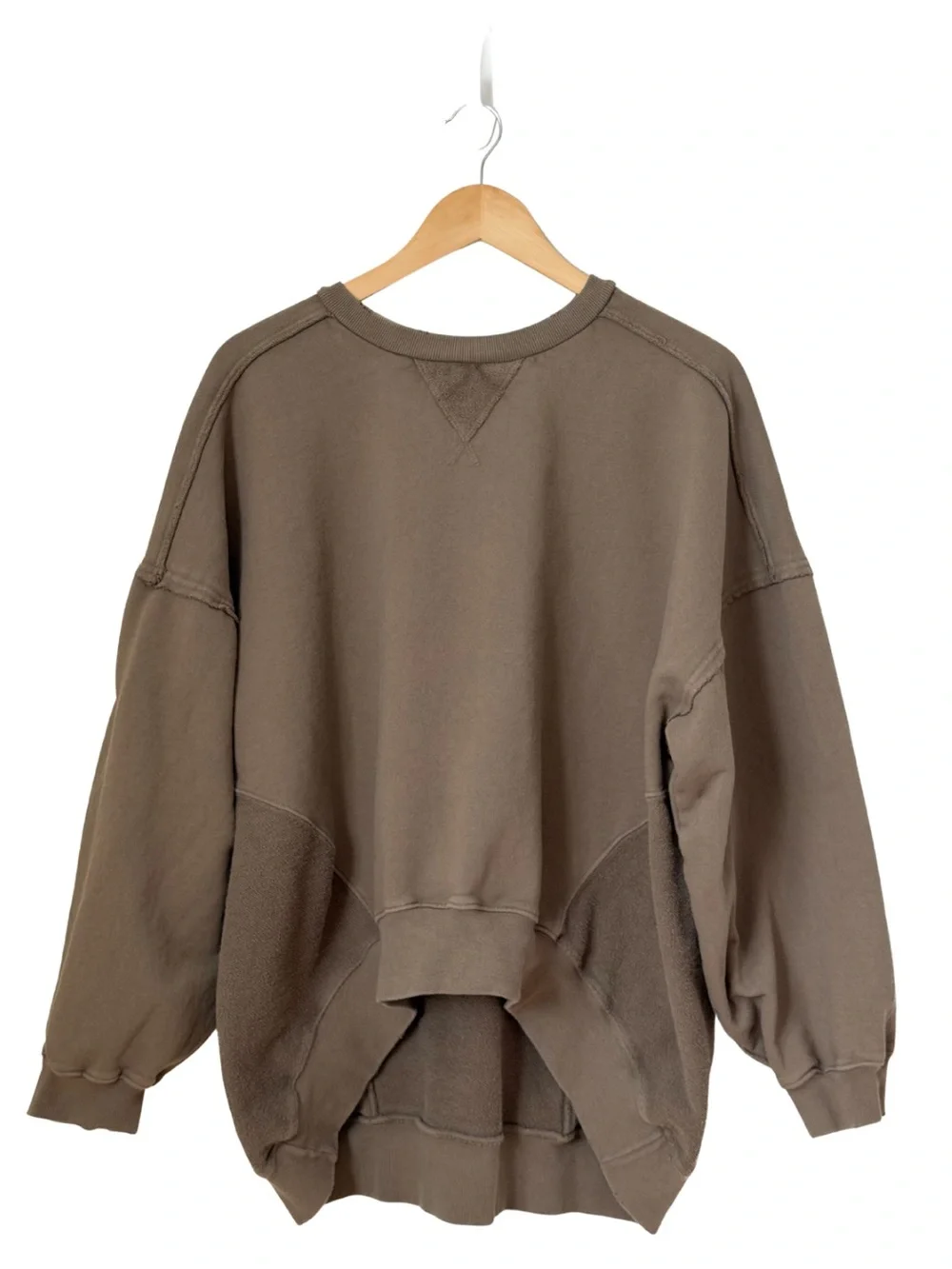 Free People Olive Green Oversized Pullover Sweatshirt S/L